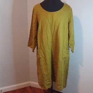 FLAX 100% Linen Tunic Dress Size L